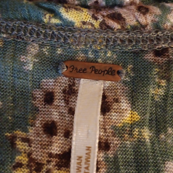 Free People Top In Green Sage Mini Floral - Picture 4 of 9